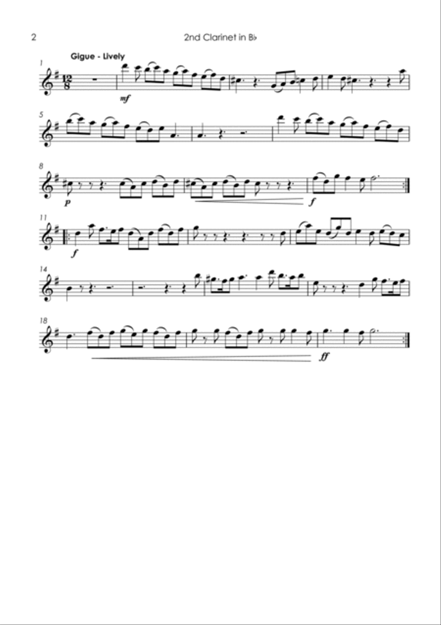 Canon and Gigue - clarinet quintet Clarinet Quintet scores gallery preview page 6