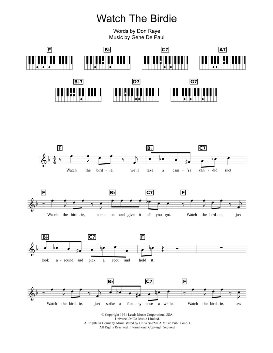 Watch The Birdie Watch The Birdie Piano Solo scores gallery preview page 1