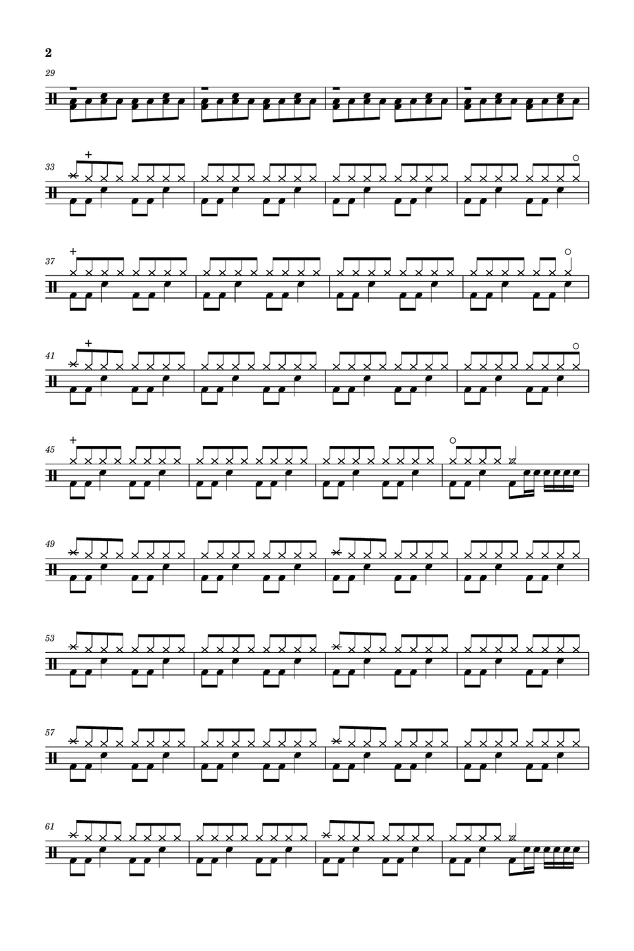 White Shadows Drum Set scores gallery preview page 2