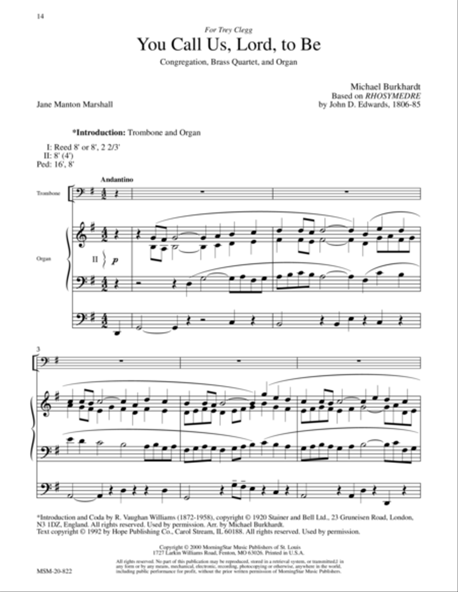 You Call Us, Lord, to Be (Rhosymedre) Choir scores gallery preview page 1