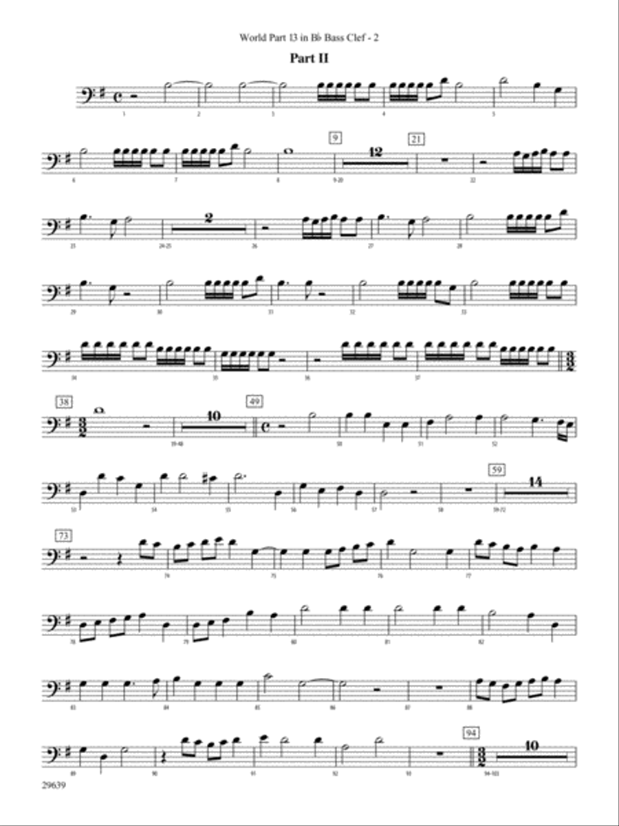Aria Della Battaglia: (World Part) 13 in Bb Bass Clef Concert Band scores gallery preview page 2