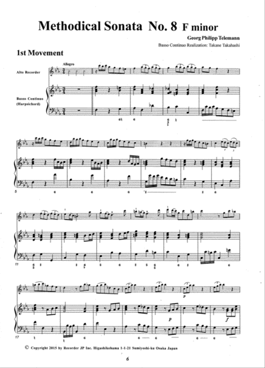 Methodical Sonata No. 8 in F minor Methodical Sonata No. 8 in F minor Alto Recorder scores gallery preview page 2