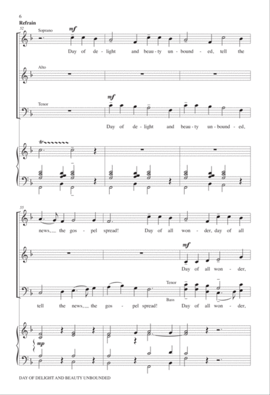 Day of Delight and Beauty Unbounded 4-Part scores gallery preview page 6