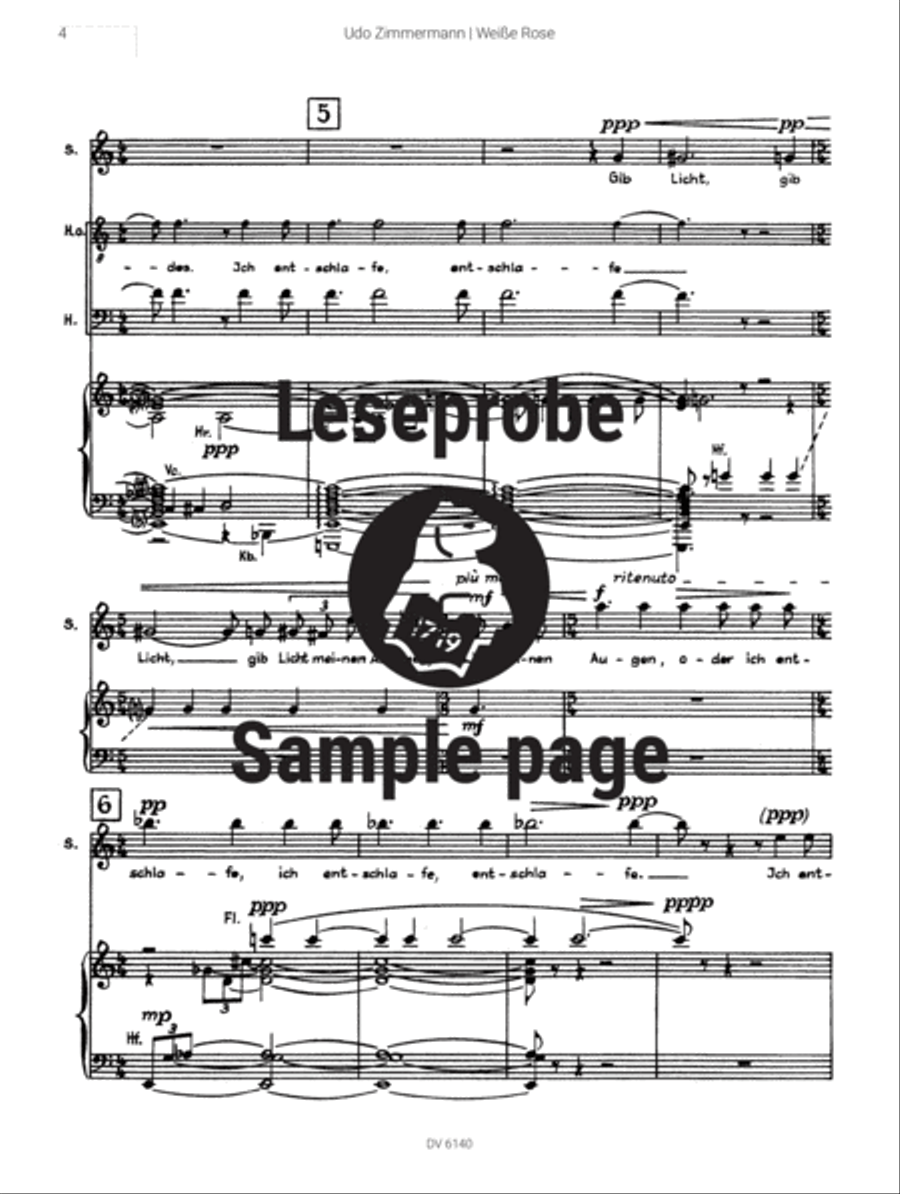 Weiße Rose (1984/85) Piano, Vocal scores gallery preview page 5
