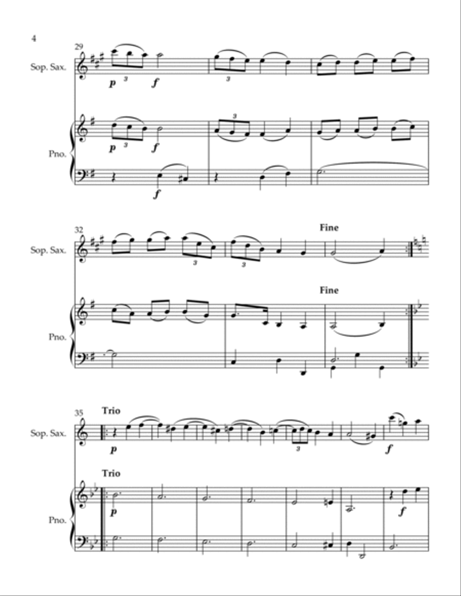 Menuet and Trio Menuet and Trio Soprano Saxophone scores gallery preview page 4