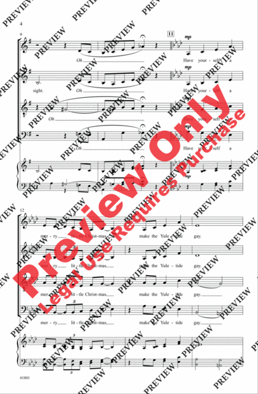 Have Yourself a Merry Little Christmas 4-Part scores gallery preview page 4