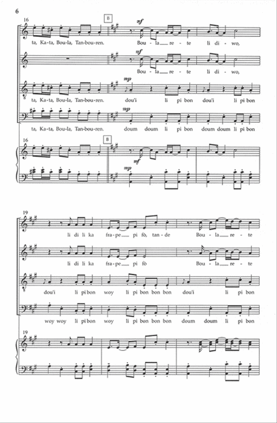 Twa Tanbou 4-Part scores gallery preview page 5