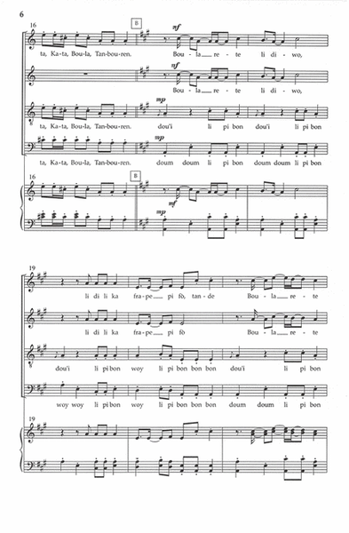 Twa Tanbou by Sydney Guillaume 4-Part - Sheet Music