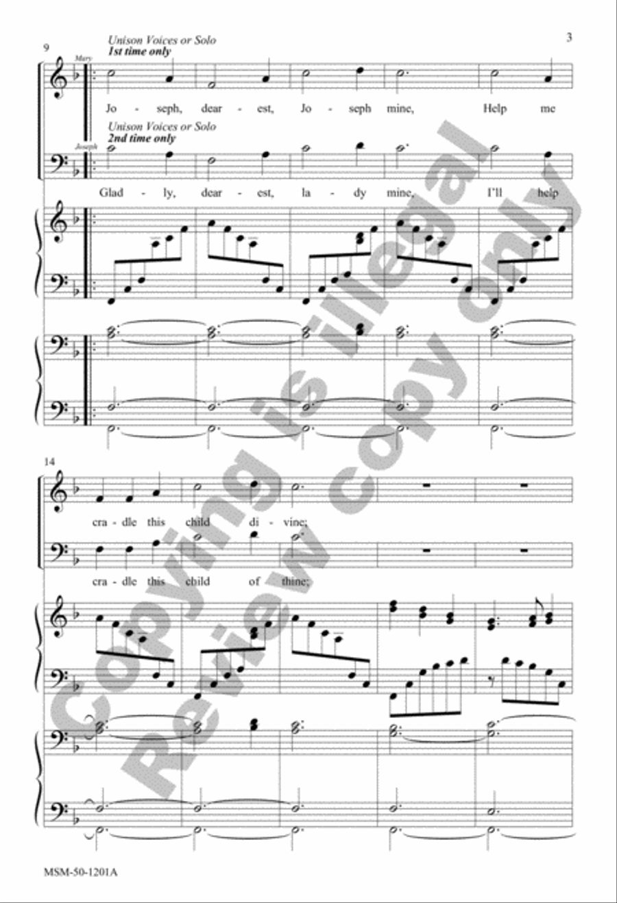 Joseph, Dearest, Joseph Mine 3-Part scores gallery preview page 3