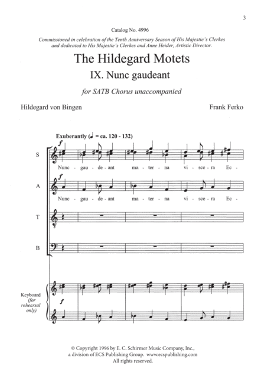 The Hildegard Motets: 9. Nunc gaudeant Divisi scores gallery preview page 3