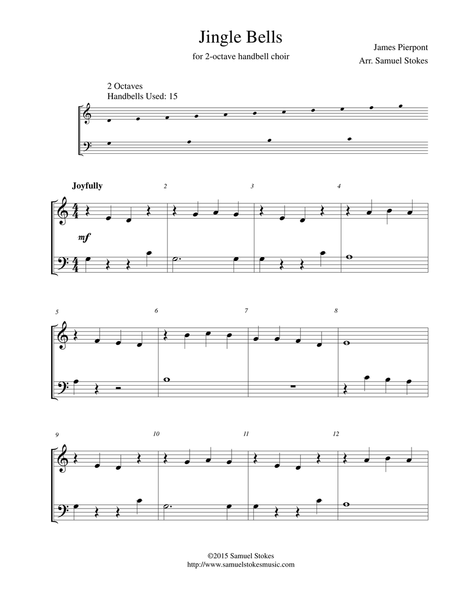 Jingle Bells for 2 octave handbell choir