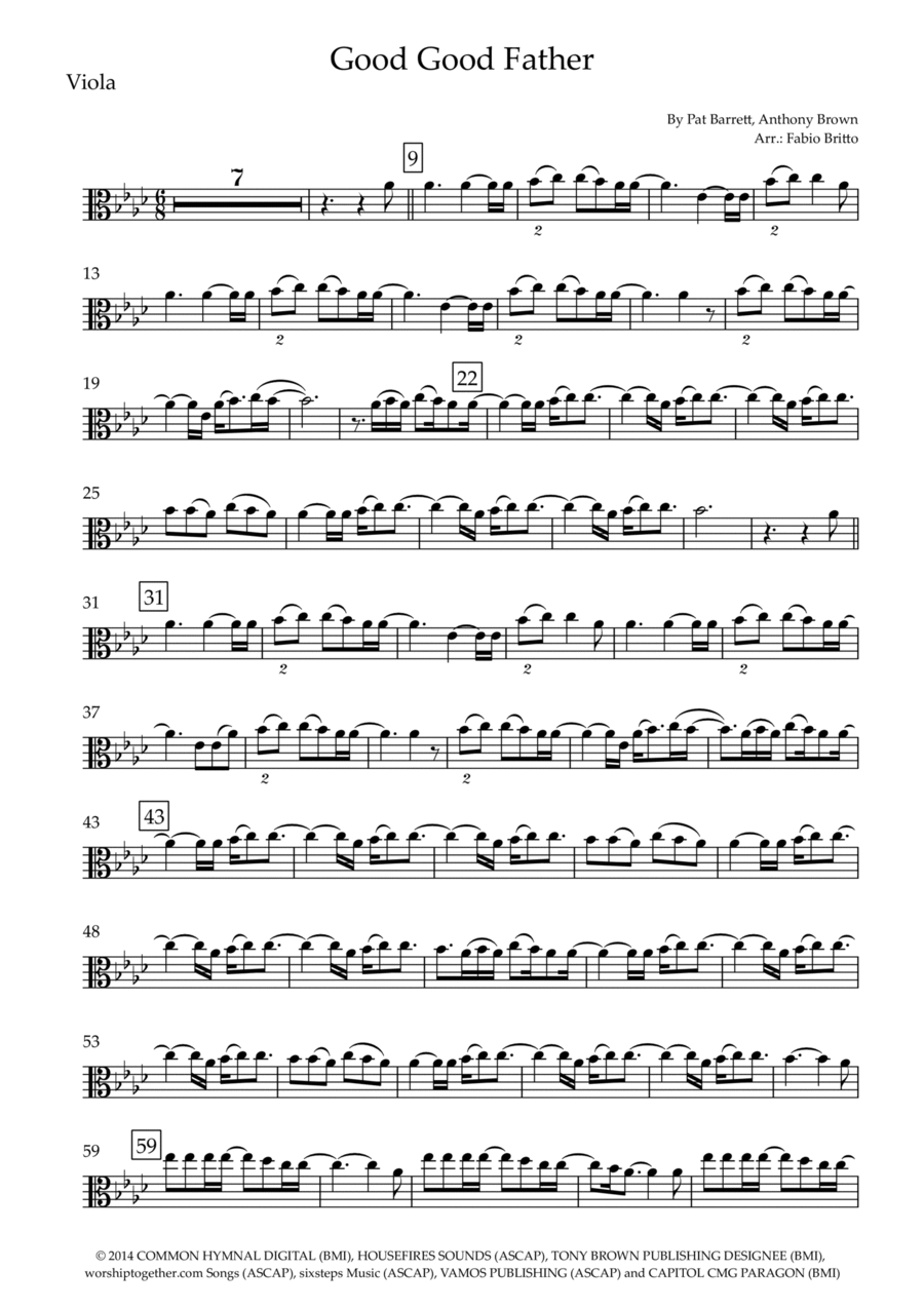 Good Good Father Viola Solo scores gallery preview page 1