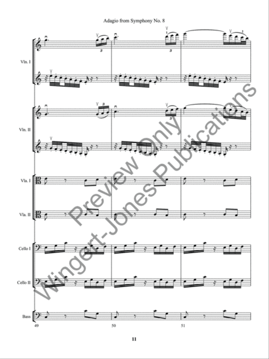 Adagio from Symphony No. 8 (Score) String Orchestra scores gallery preview page 14