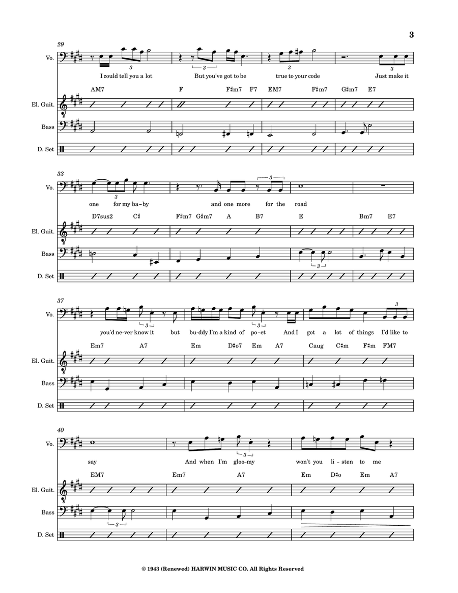 One For My Baby (And One More For The Road) Small Ensemble scores gallery preview page 3