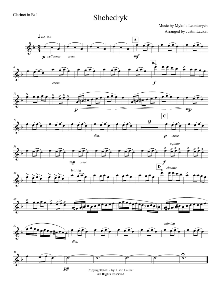 Shchedryk Shchedryk Woodwind Trio scores gallery preview page 5