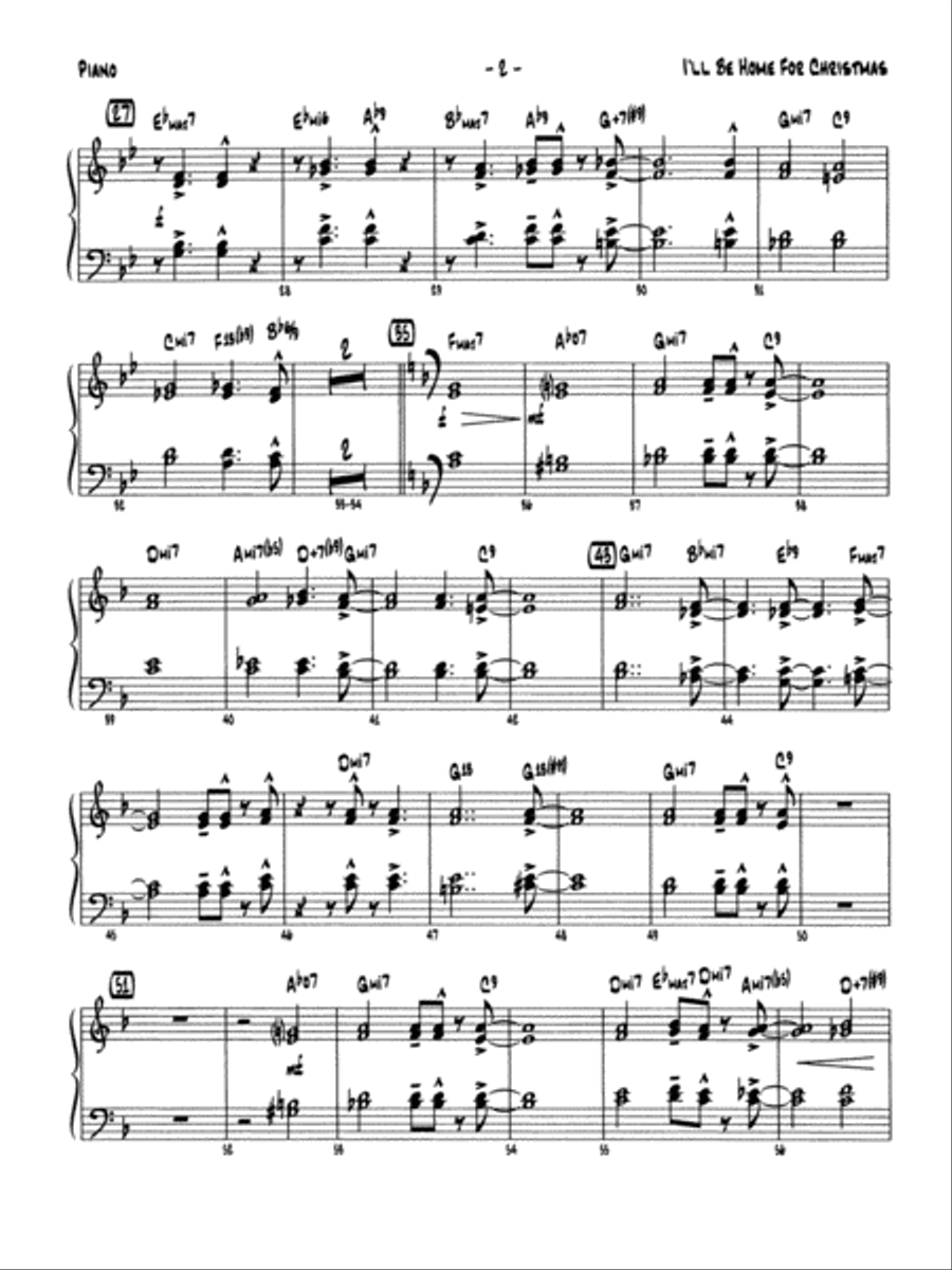 I'll Be Home for Christmas: Piano Accompaniment Jazz Ensemble scores gallery preview page 2