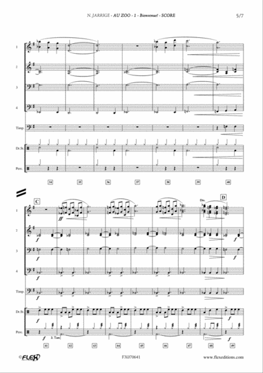 Au Zoo - 1 - Bienvenue ! Au Zoo - 1 - Bienvenue ! Concert Band scores gallery preview page 5