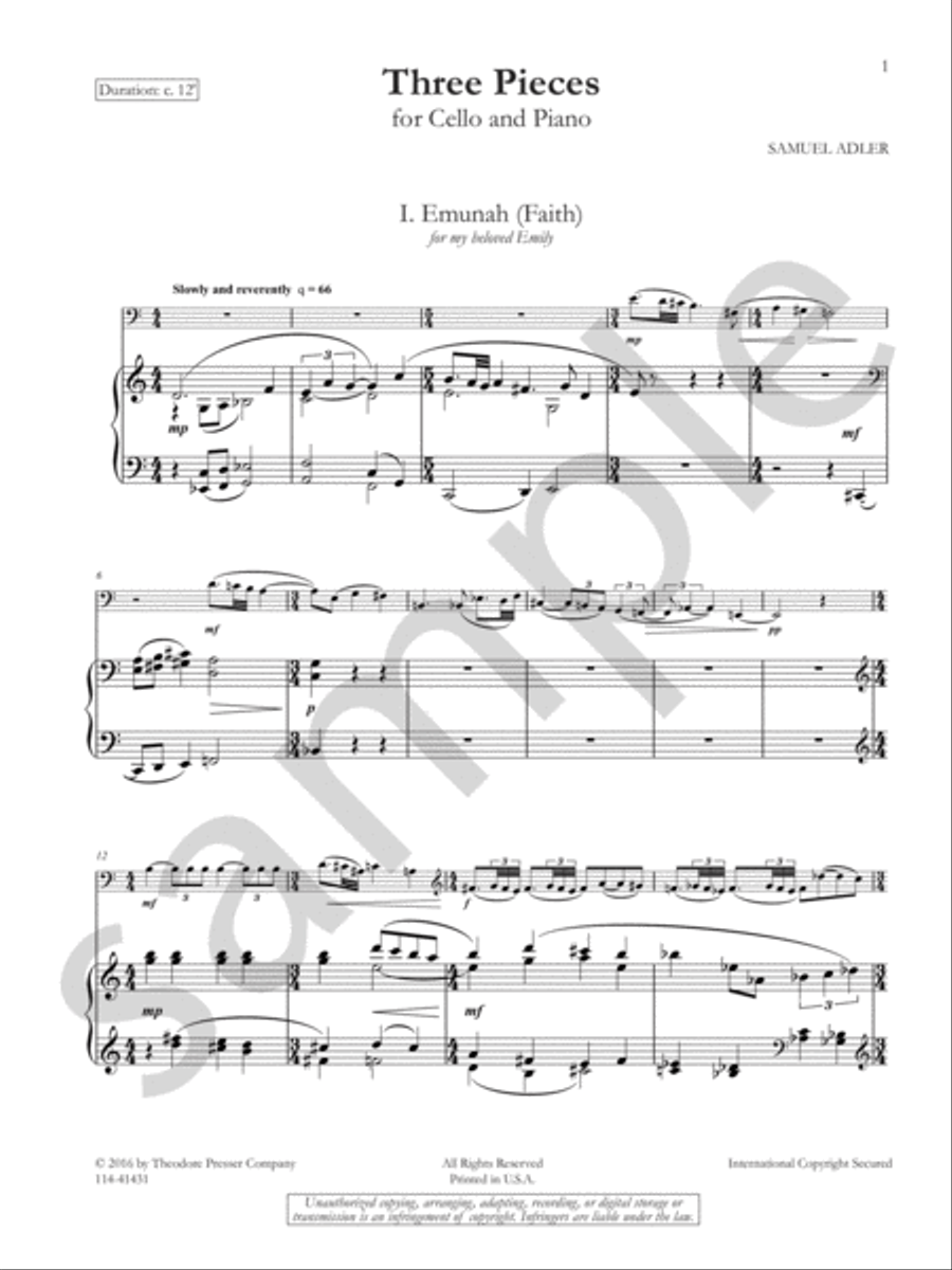 Three Pieces Chamber Music scores gallery preview page 2