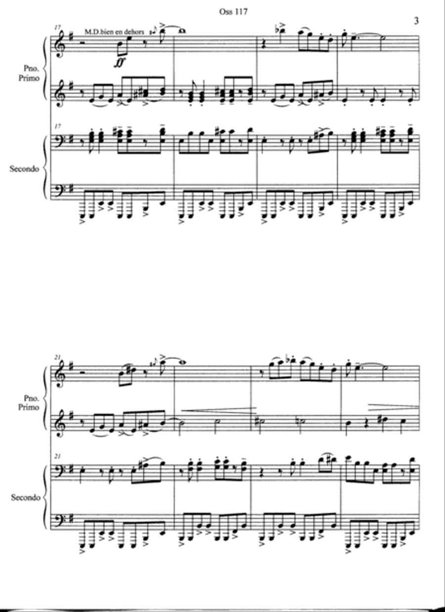 Oss 117 1 Piano, 4-Hands scores gallery preview page 3