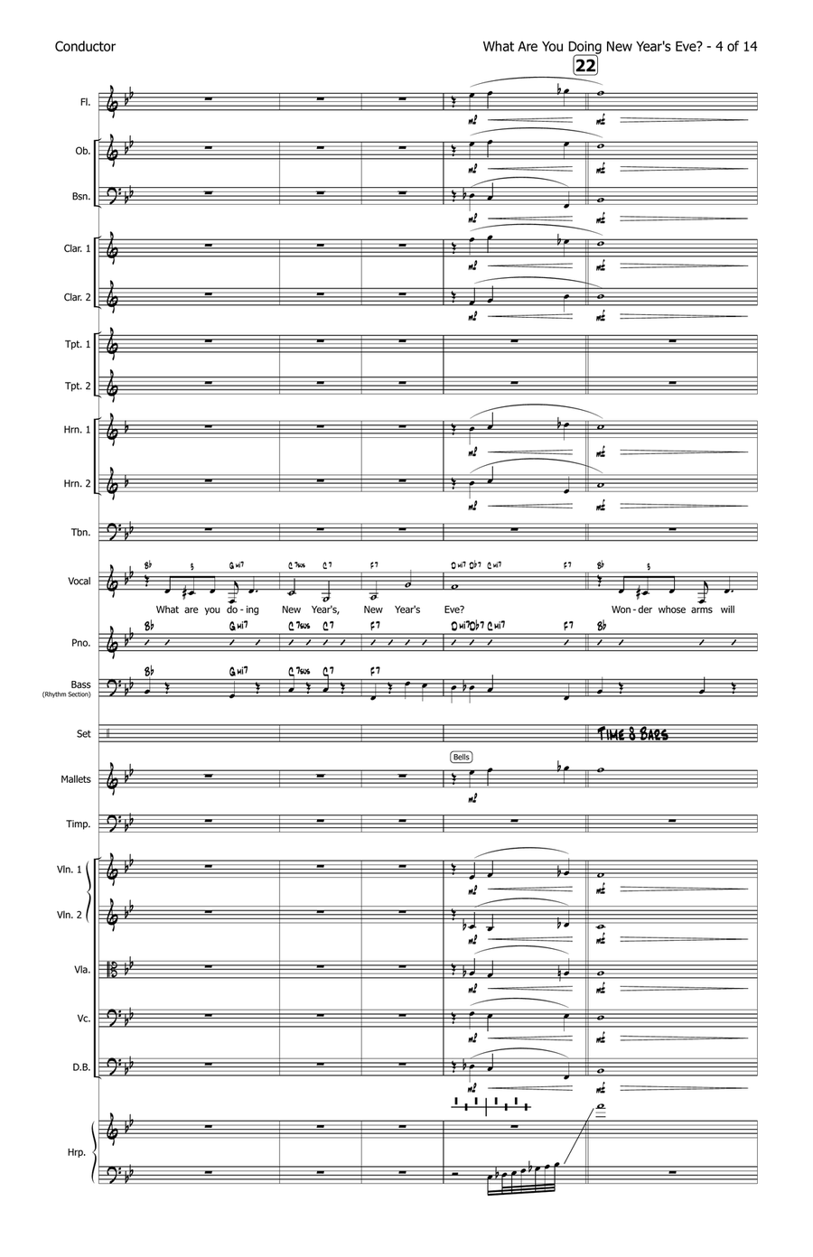 What Are You Doing New Year's Eve? - Score Only Full Orchestra scores gallery preview page 6