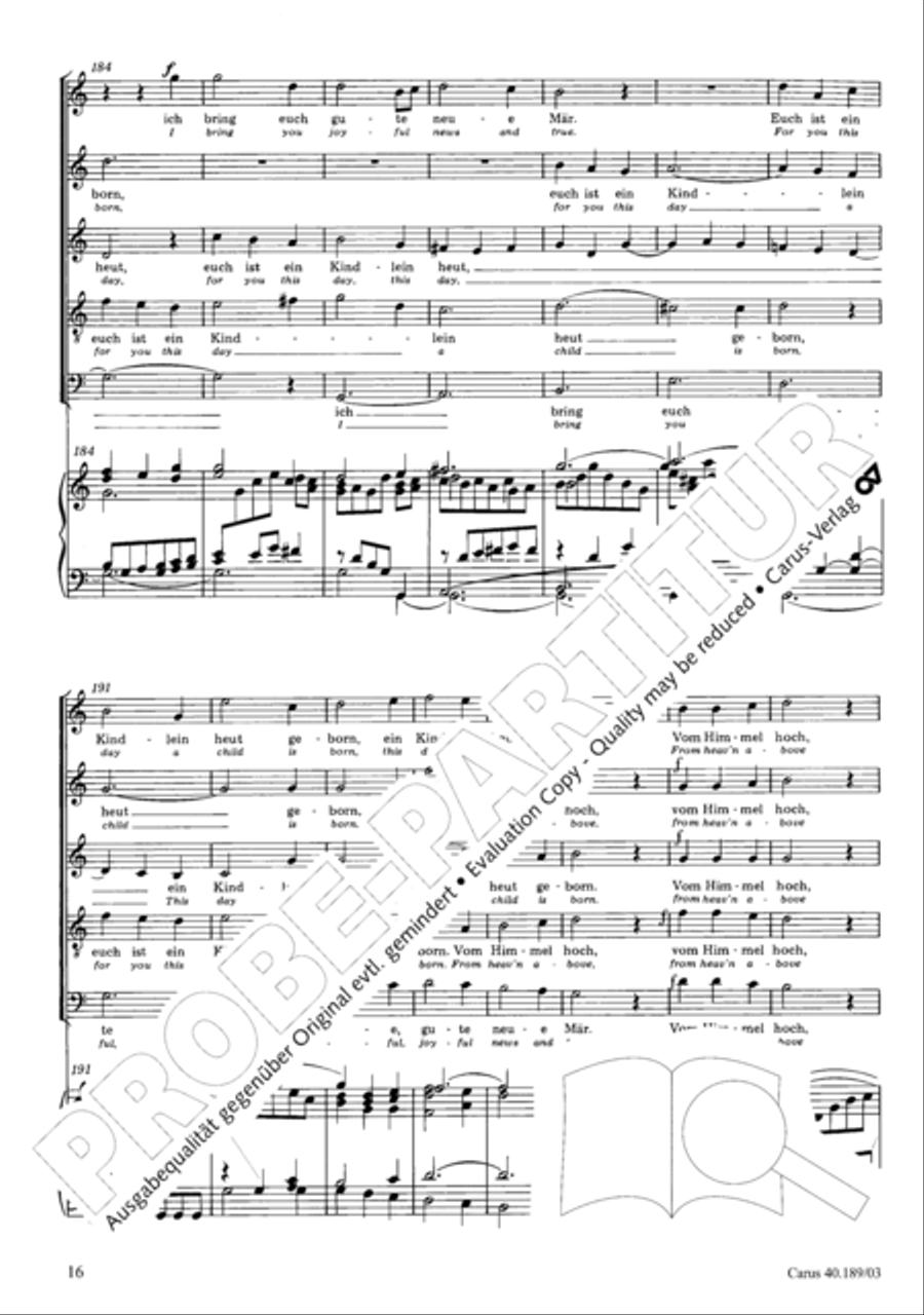 From heav'n on high (Vom Himmel hoch) SSATB scores gallery preview page 17