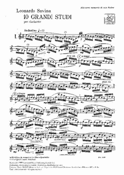 10 Grandi studi Clarinet Solo - Sheet Music