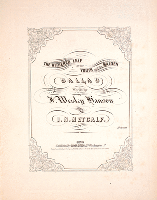 Book cover for The Withered Leaf, or, The Youth and the Maiden. Ballad