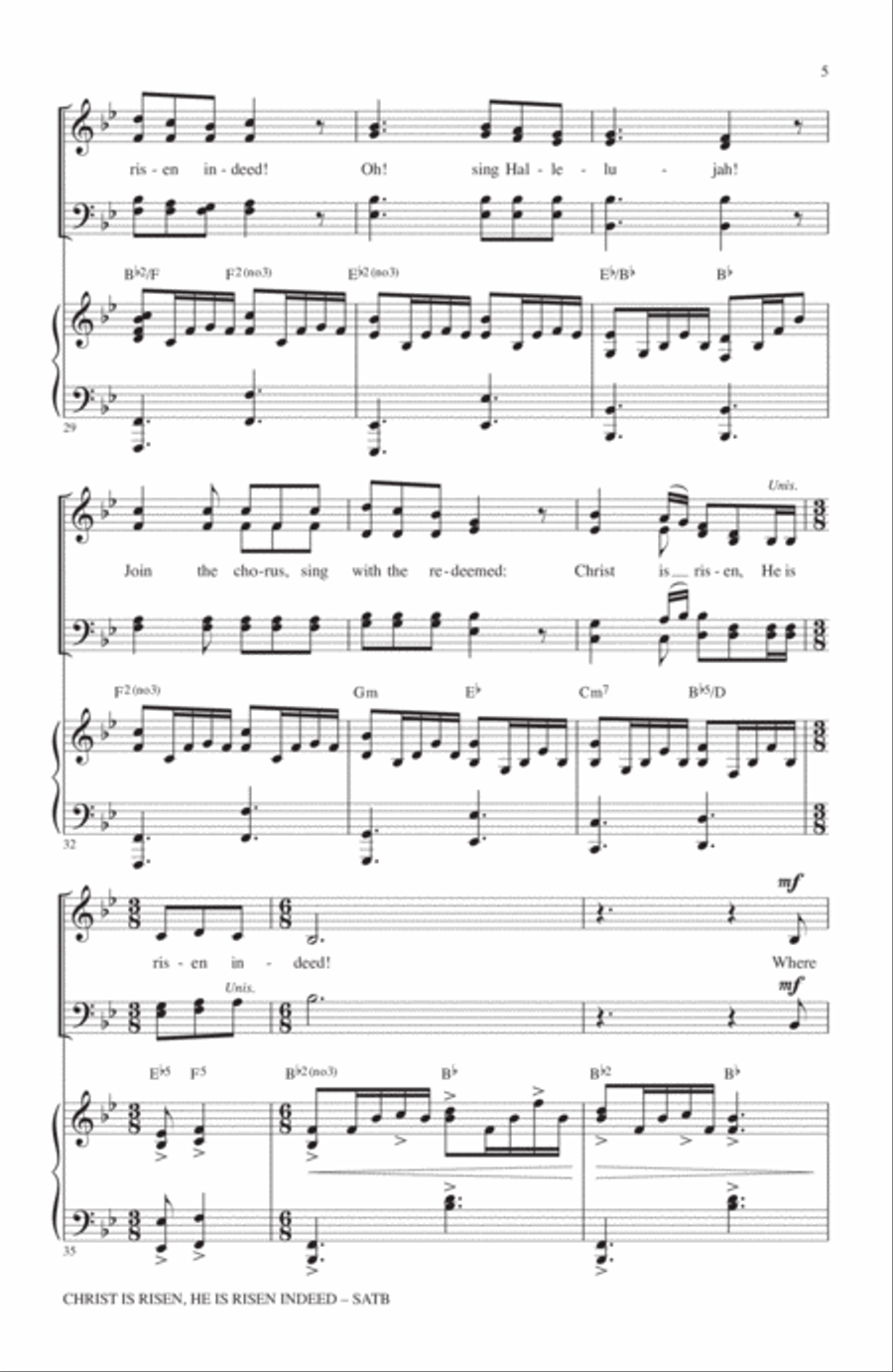 Christ Is Risen, He Is Risen Indeed (arr. James Koerts) 4-Part scores gallery preview page 4