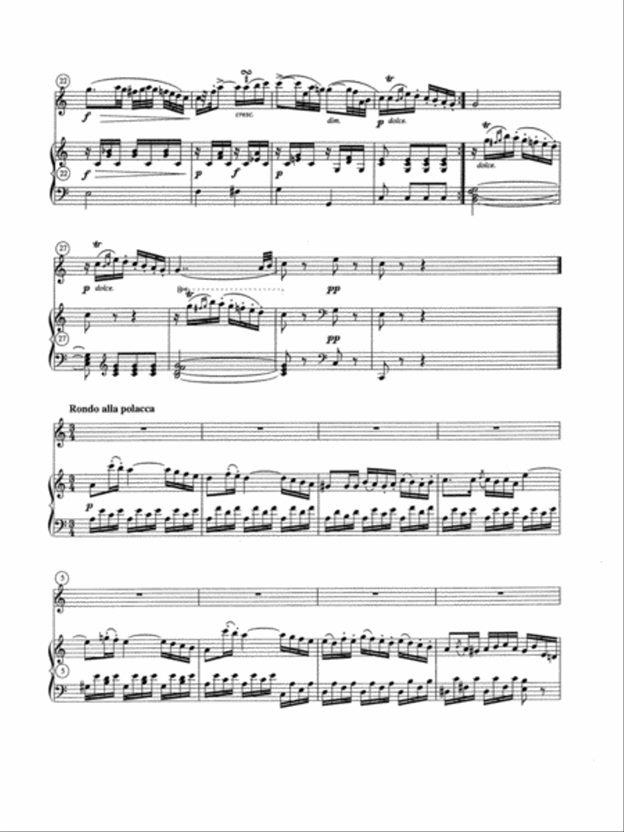 Three Sonatas, Vol. II: Sonata in A Major, Op. 79, No. 2 Flute Solo scores gallery preview page 4
