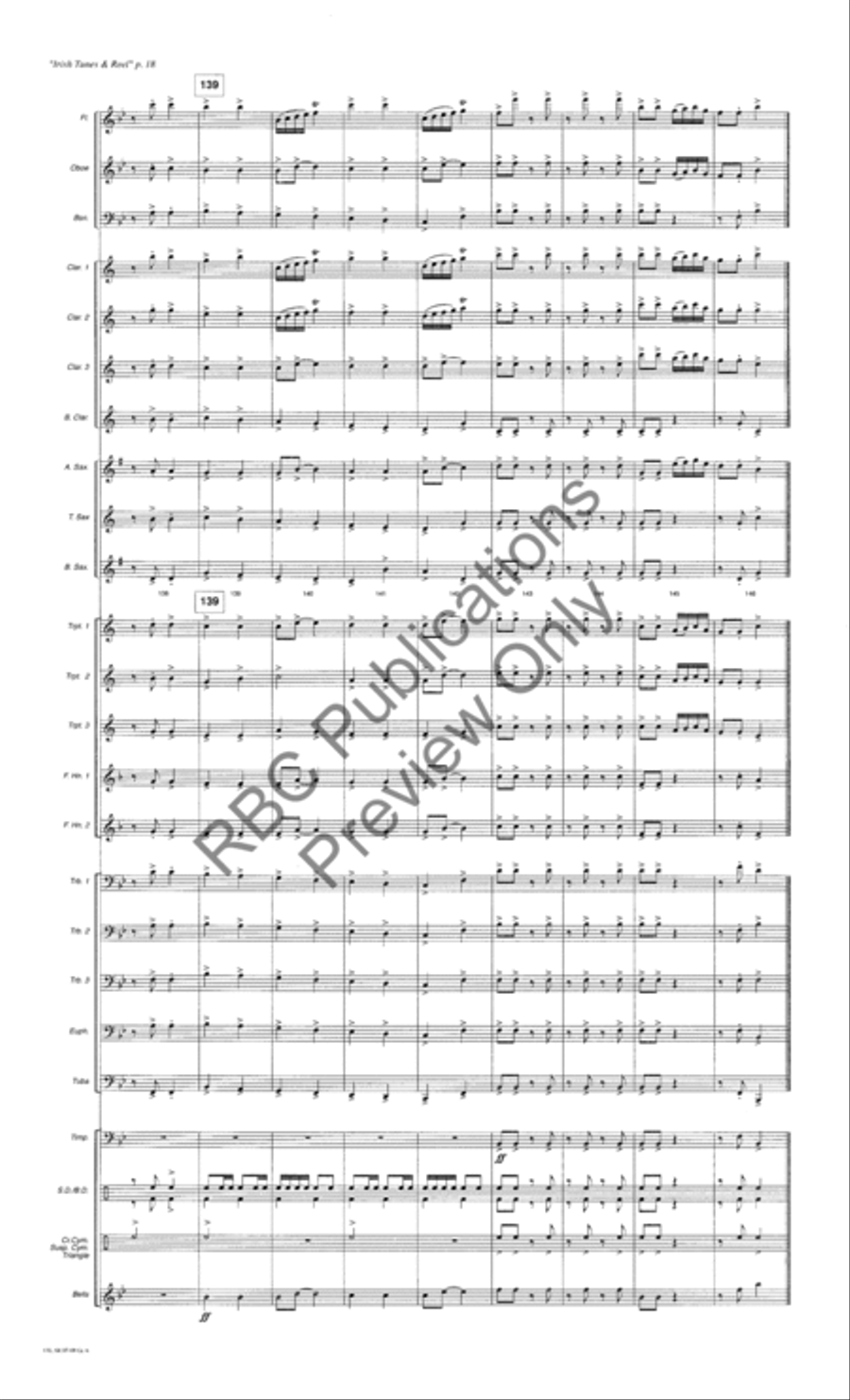 Irish Tunes And Reel (Score) Concert Band scores gallery preview page 21