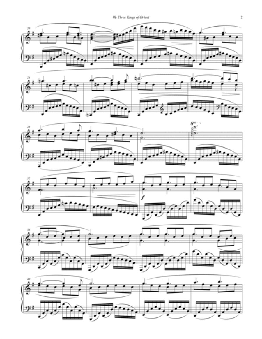We Three Kings of Orient Are Piano Solo scores gallery preview page 3