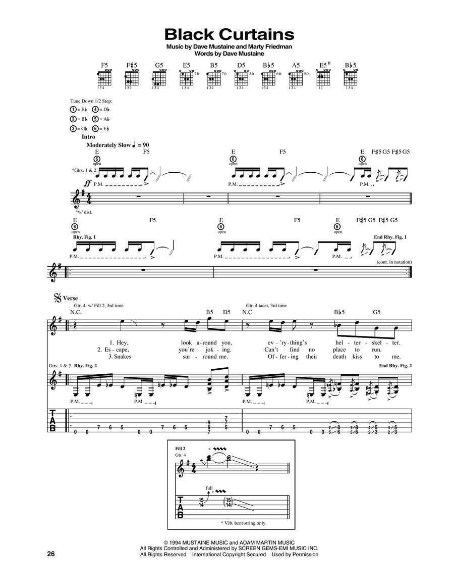 Black Curtains Acoustic Guitar scores gallery preview page 1