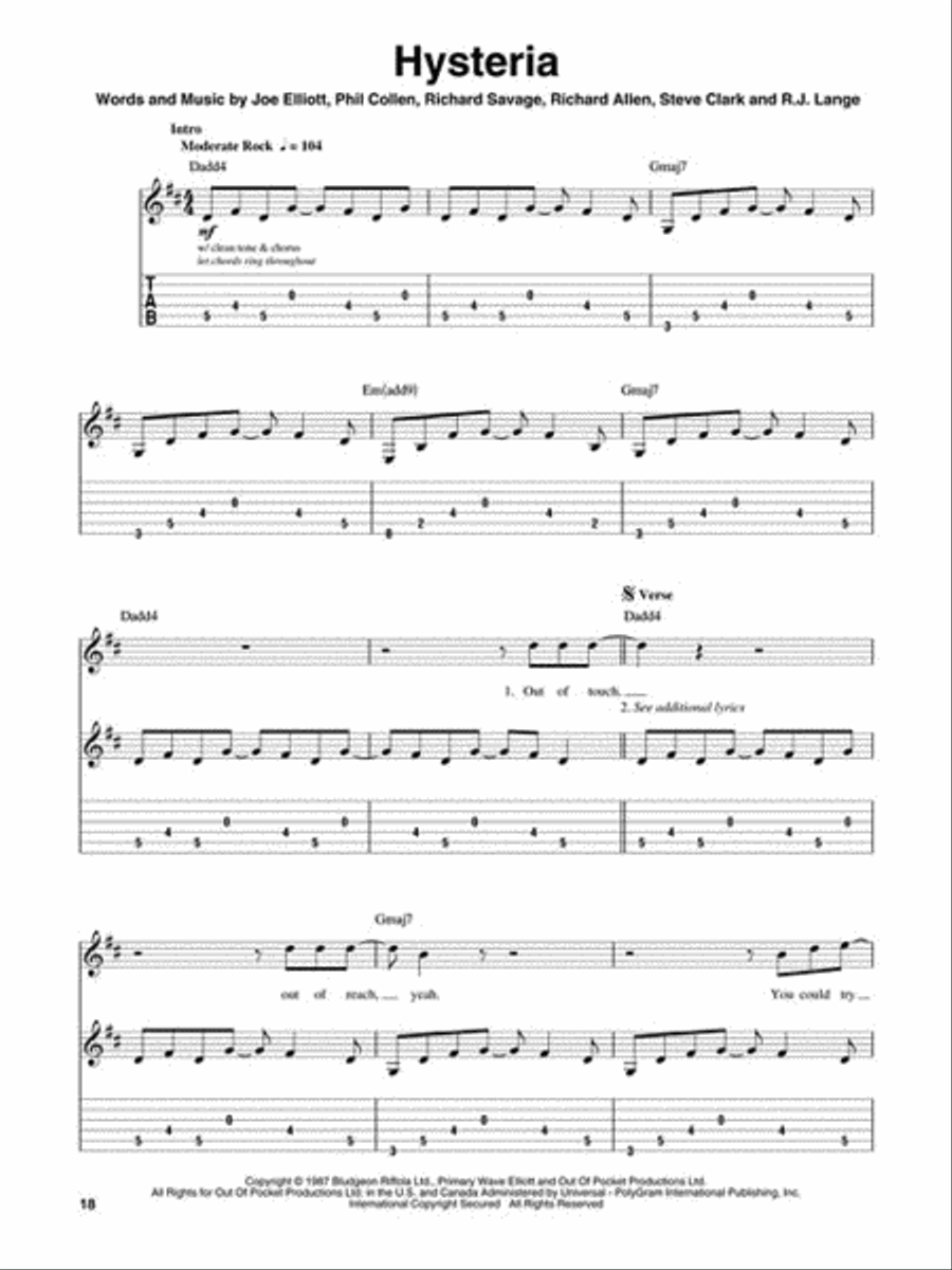 Def Leppard Guitar Tablature scores gallery preview page 4