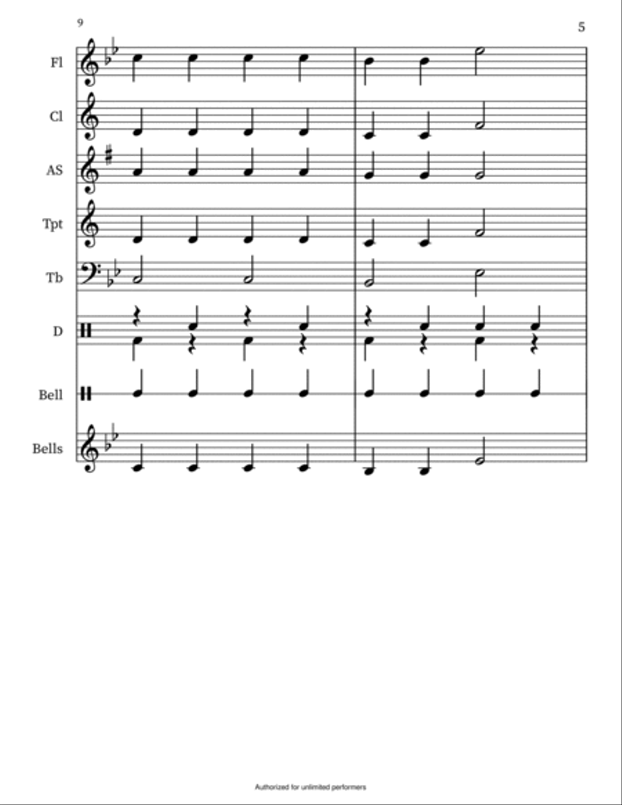 Jolly Old St. Nicholas Concert Band scores gallery preview page 5