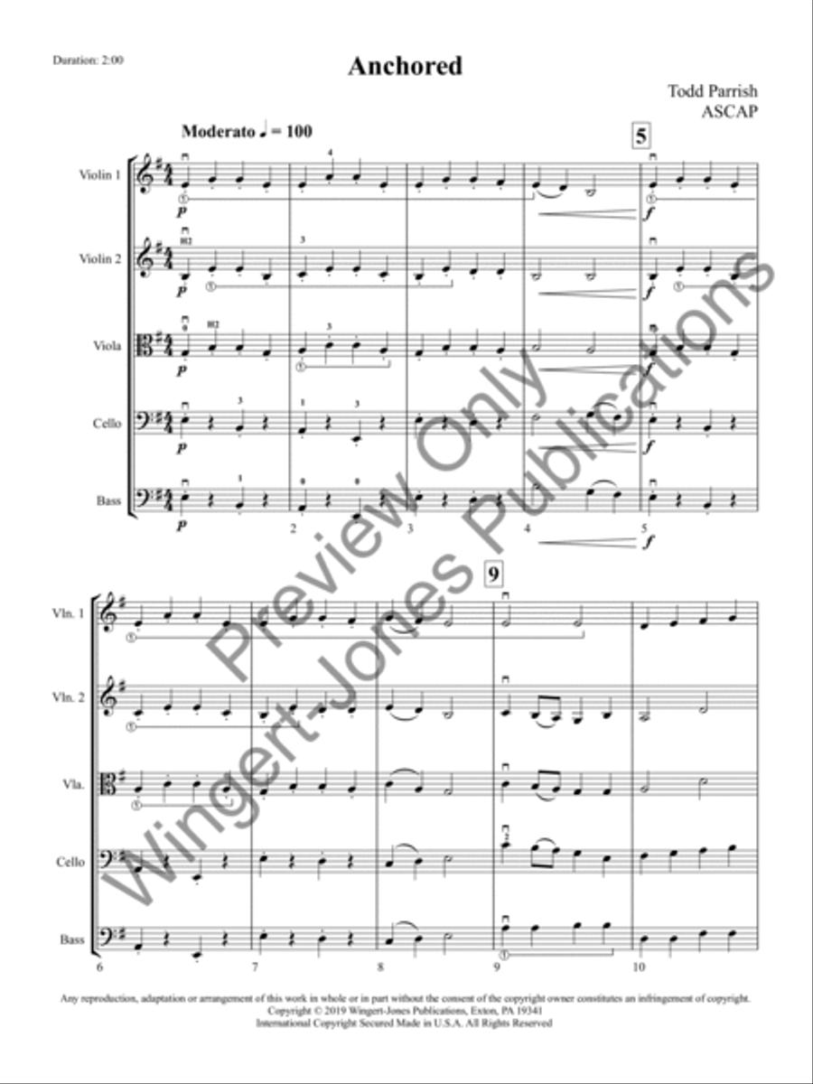 Anchored (Score) Anchored (Score) String Orchestra scores gallery preview page 4