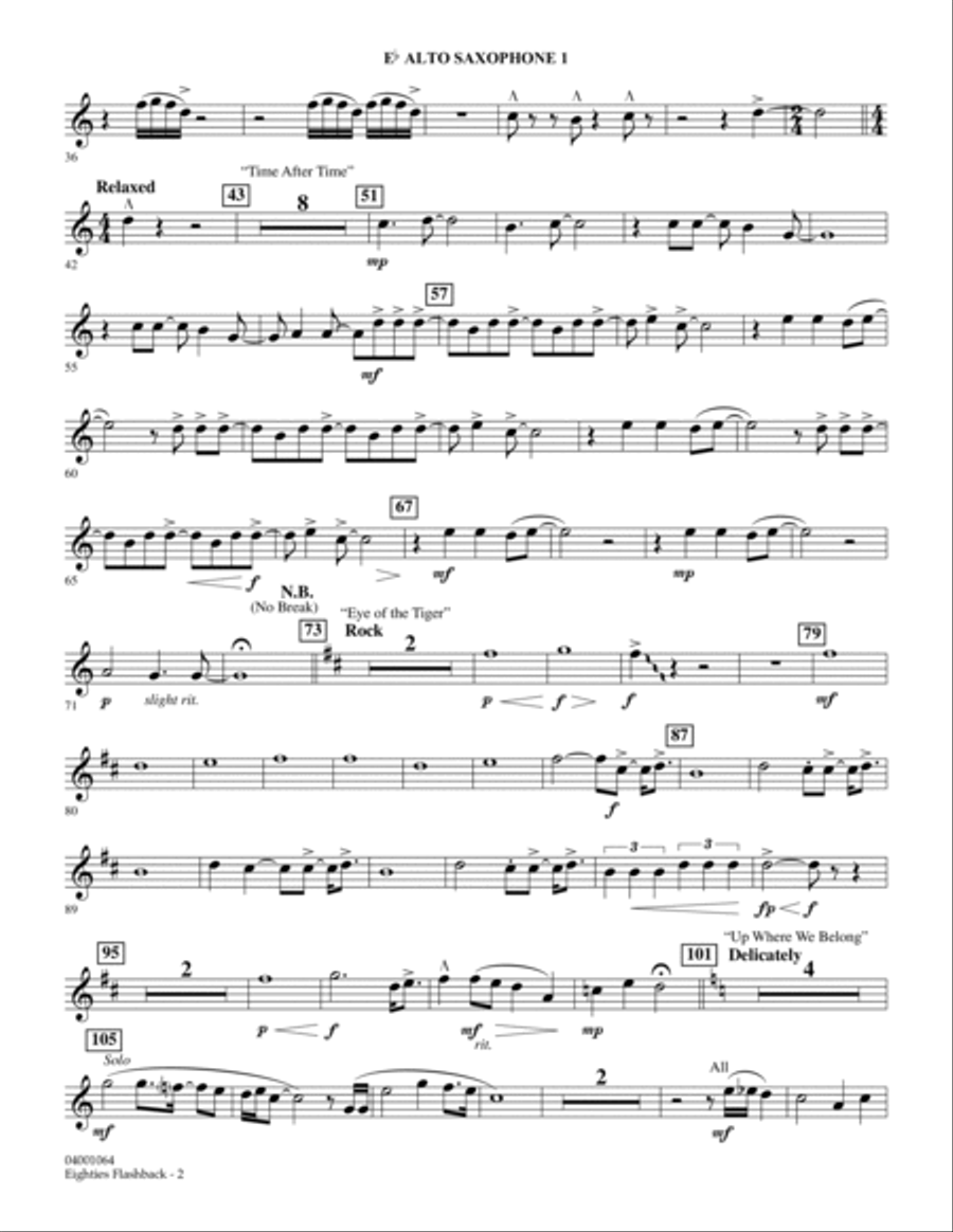 Eighties Flashback - Eb Alto Saxophone 1 Concert Band scores gallery preview page 2