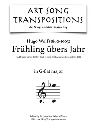 WOLF: Frühling übers Jahr (transposed to G-flat major)