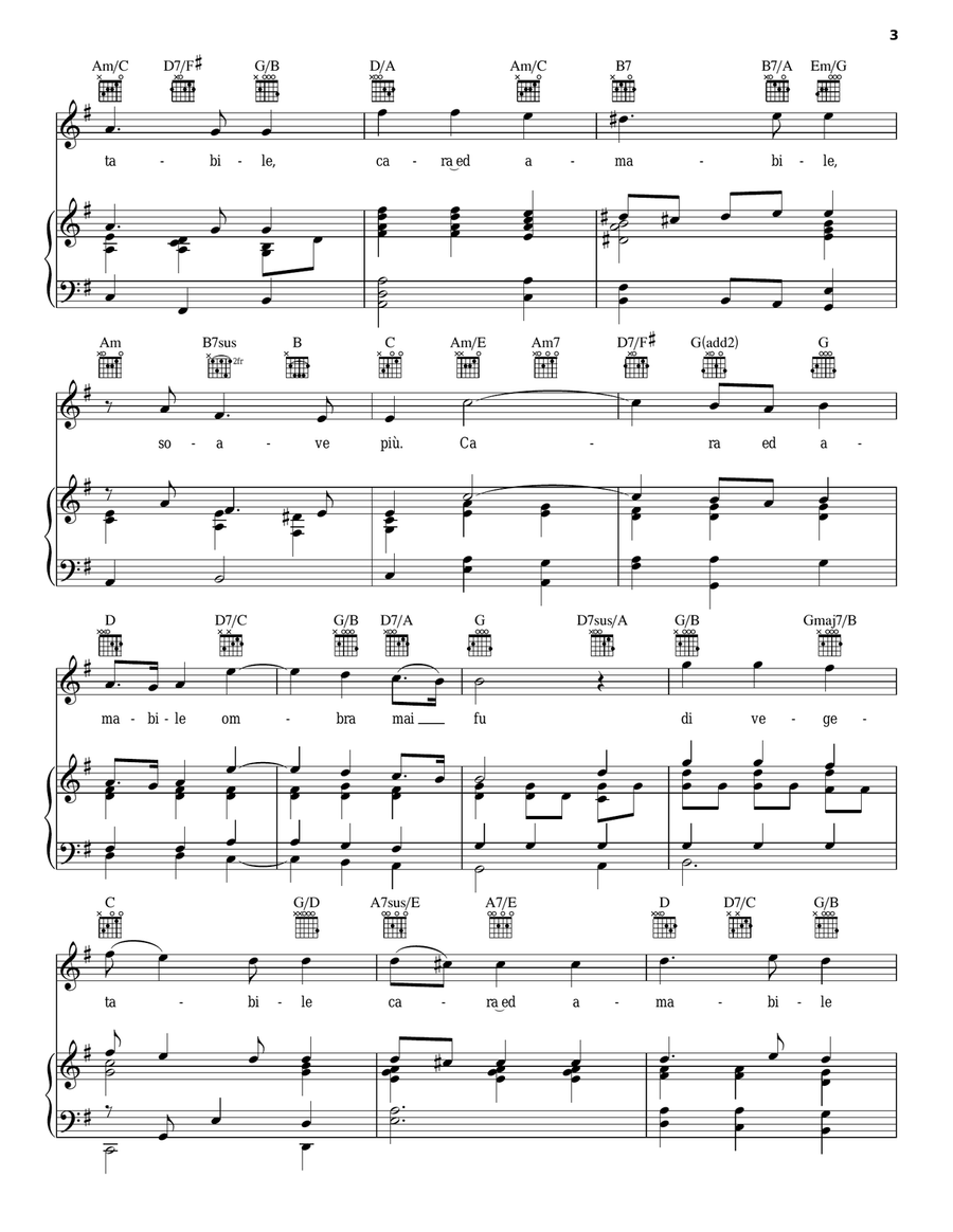 Ombra Mai Fu Piano, Vocal, Guitar scores gallery preview page 3