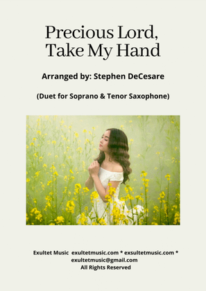 Book cover for Precious Lord, Take My Hand (Duet for Soprano and Tenor Saxophone)