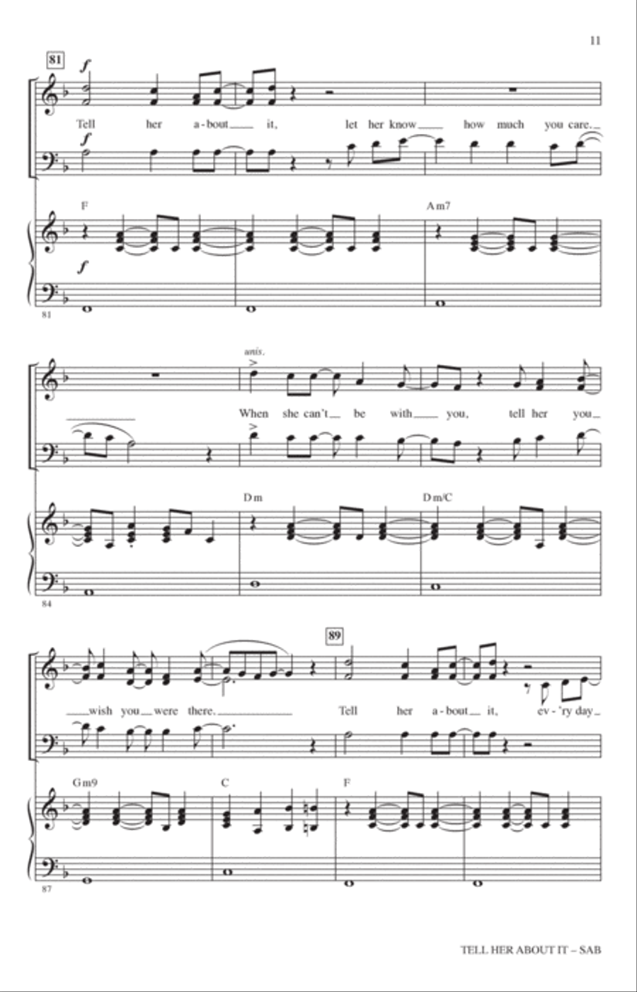 Tell Her About It (arr. Jack Zaino) 3-Part scores gallery preview page 9