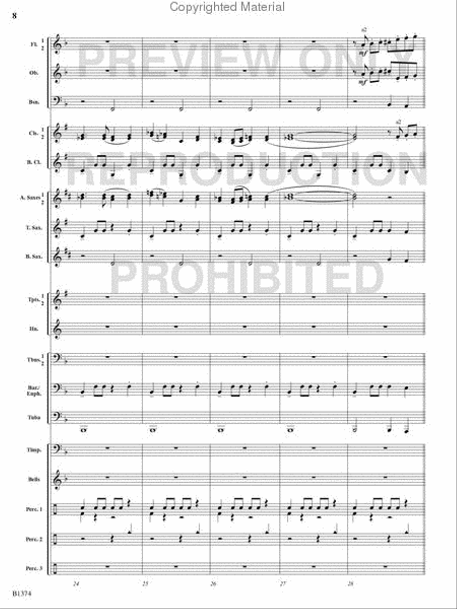 A Stowaway on Santa's Sleigh Concert Band scores gallery preview page 7