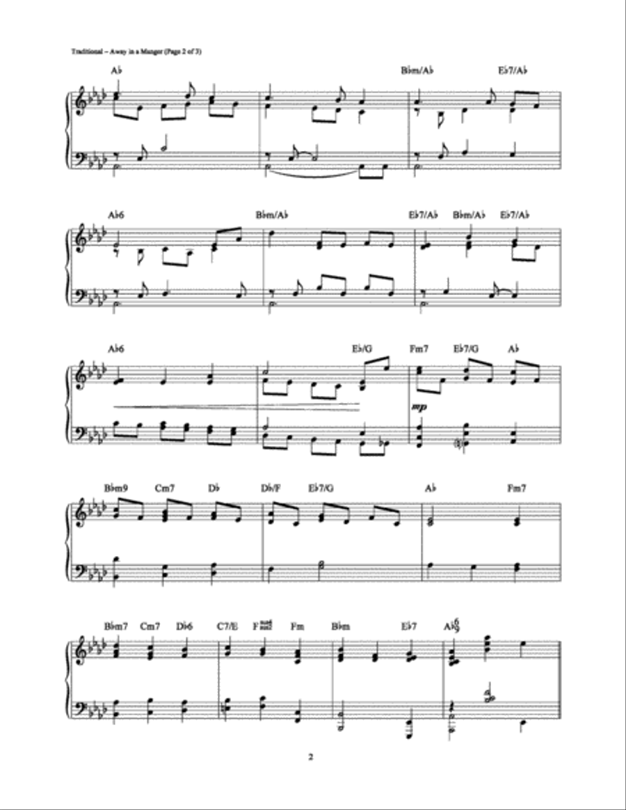 Away in a Manger Away in a Manger Piano Solo scores gallery preview page 2