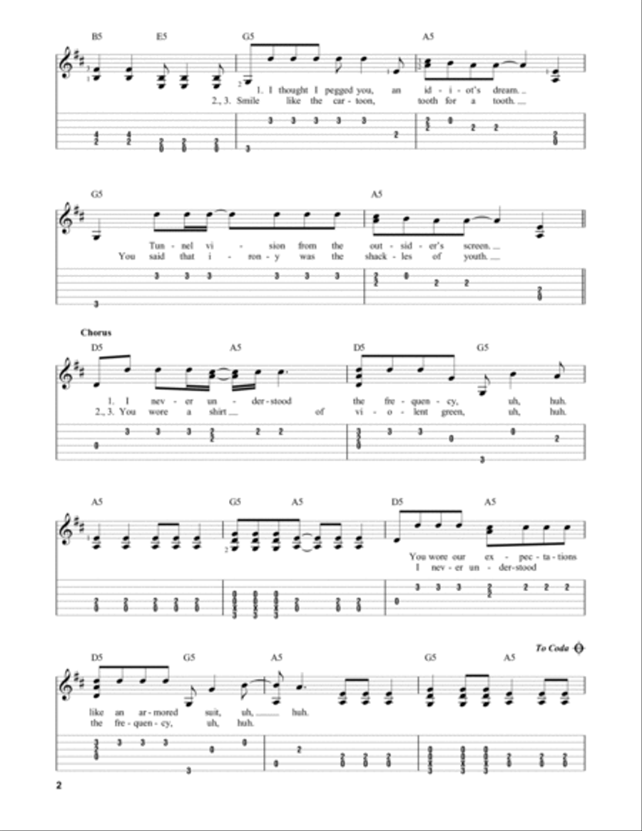 What's The Frequency, Kenneth? Acoustic Guitar scores gallery preview page 2