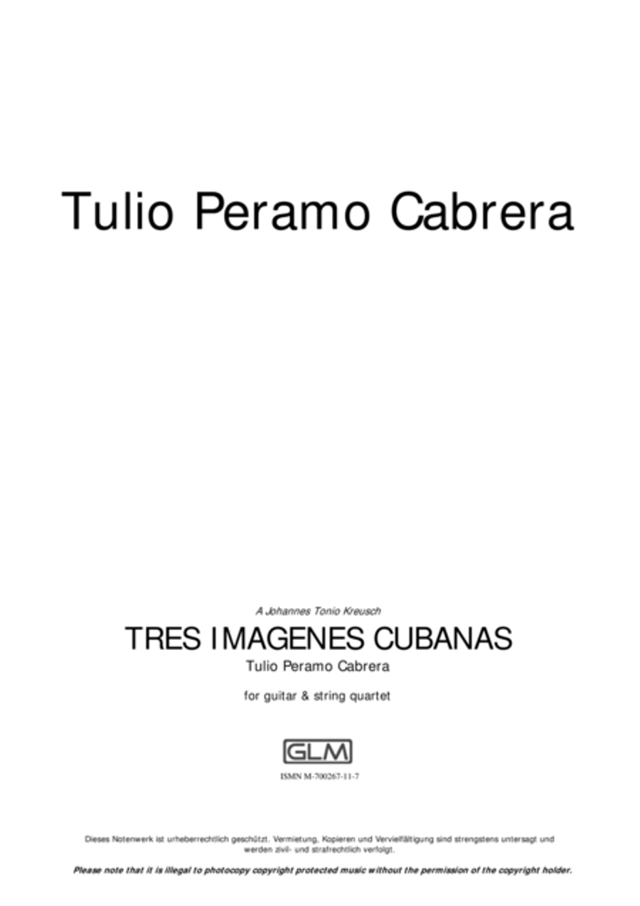 Tres Imagenes Cubanas Cello scores gallery preview page 1