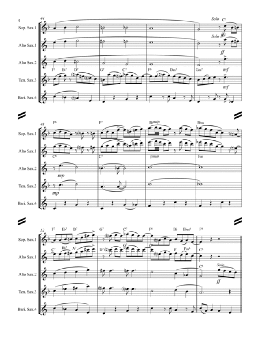 I Want A Little Girl I Want A Little Girl Saxophone Quartet scores gallery preview page 5