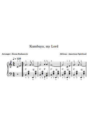 Kumbaya, my Lord - for accordion beginner