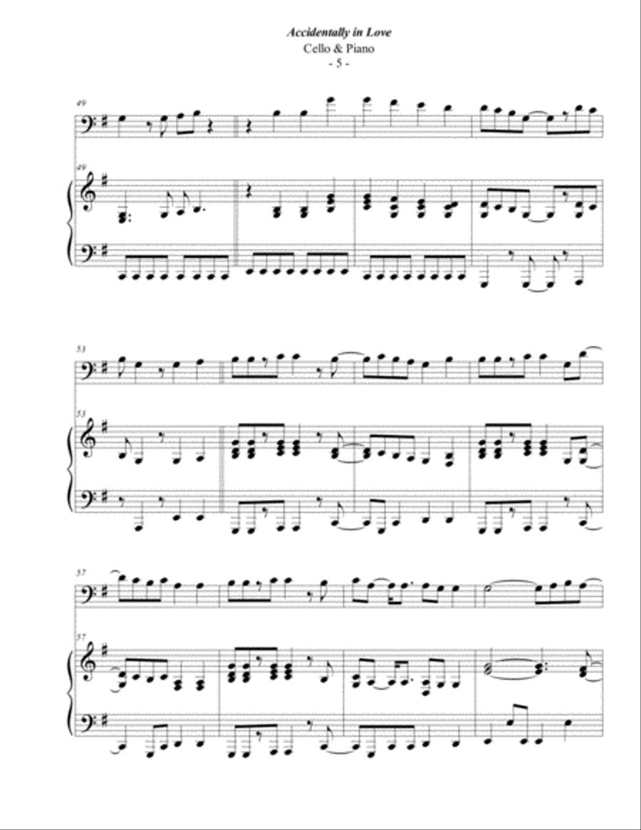 Accidentally In Love Piano scores gallery preview page 5