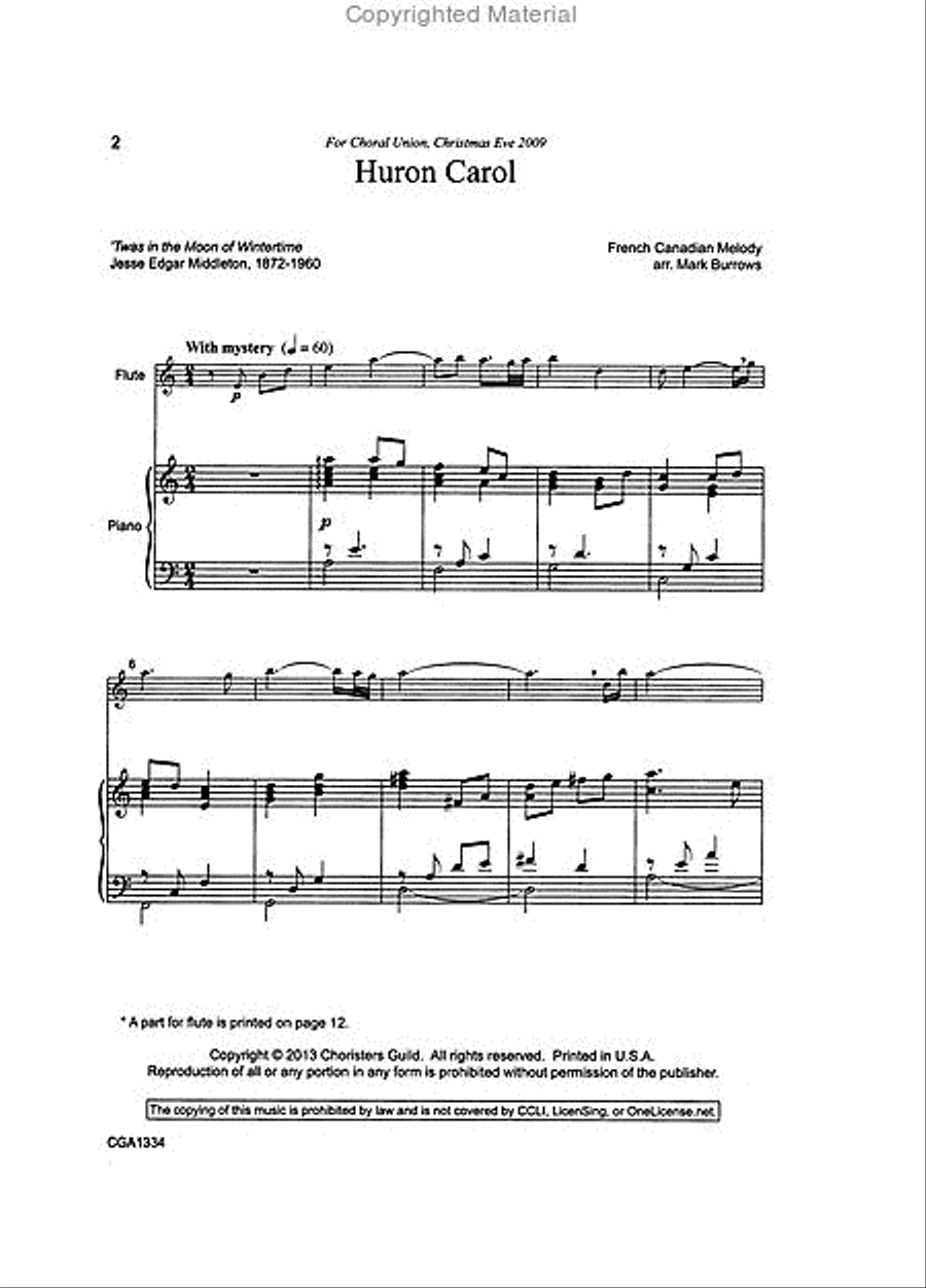 Huron Carol 4-Part scores gallery preview page 2