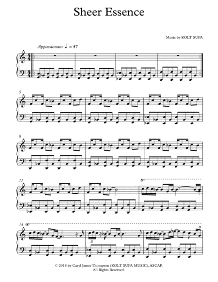 Sheer Essence Piano Solo scores gallery preview page 1