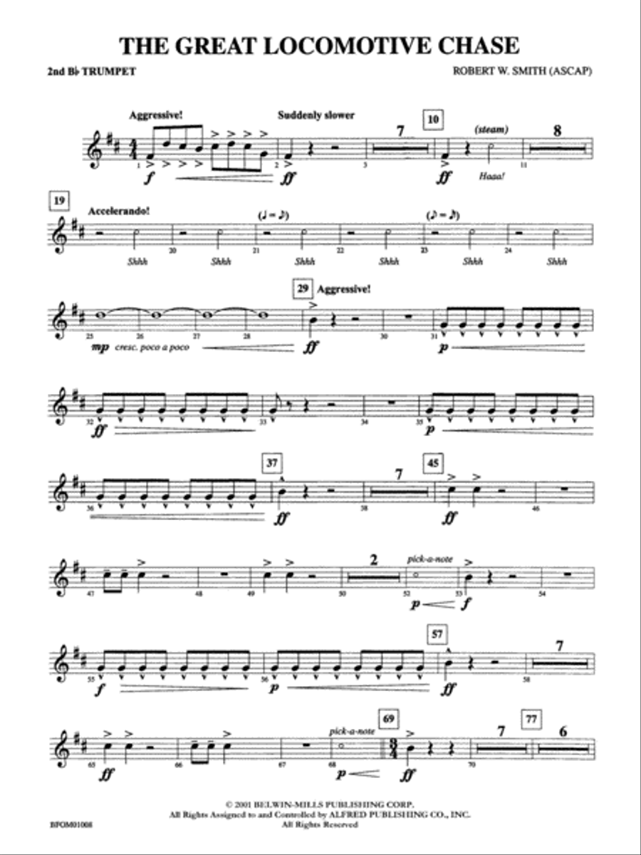 The Great Locomotive Chase: 2nd B-flat Trumpet Full Orchestra scores gallery preview page 1